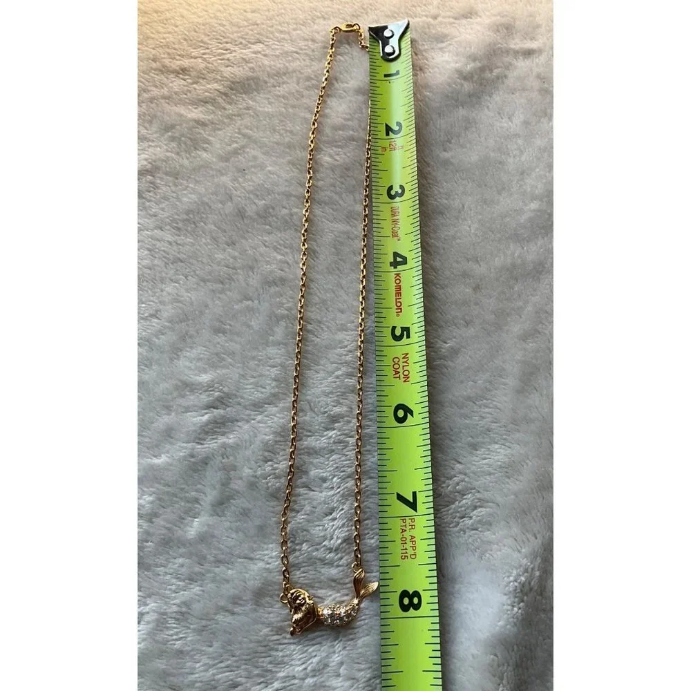 New Mermaid necklace stainless steel with crystal's in gold color - Picture 4 of 6